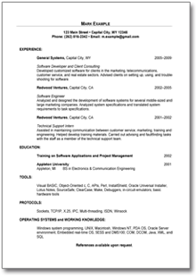 download sample resume for software engineer