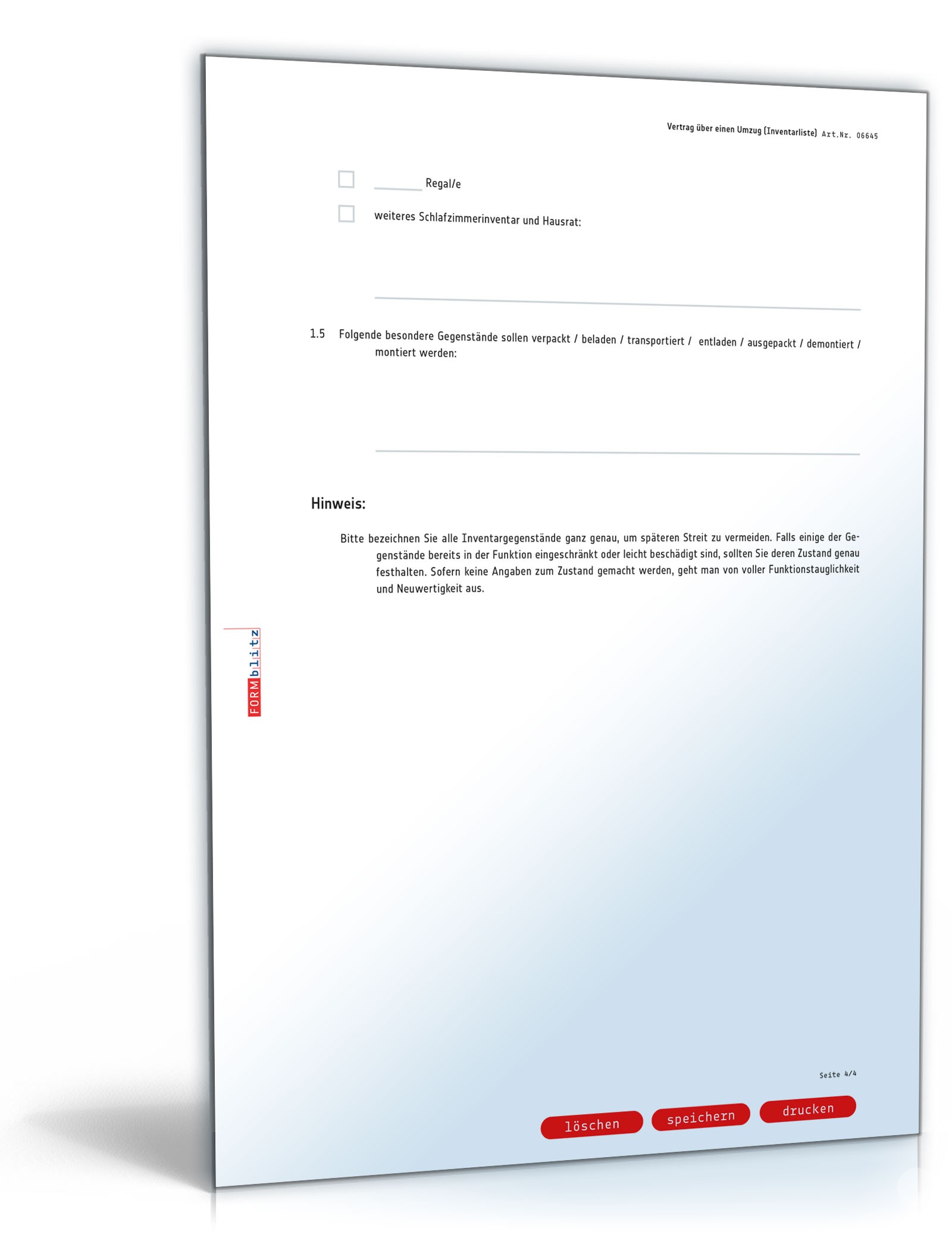 Umzugsvertrag Muster zum Download als Word &amp; PDF