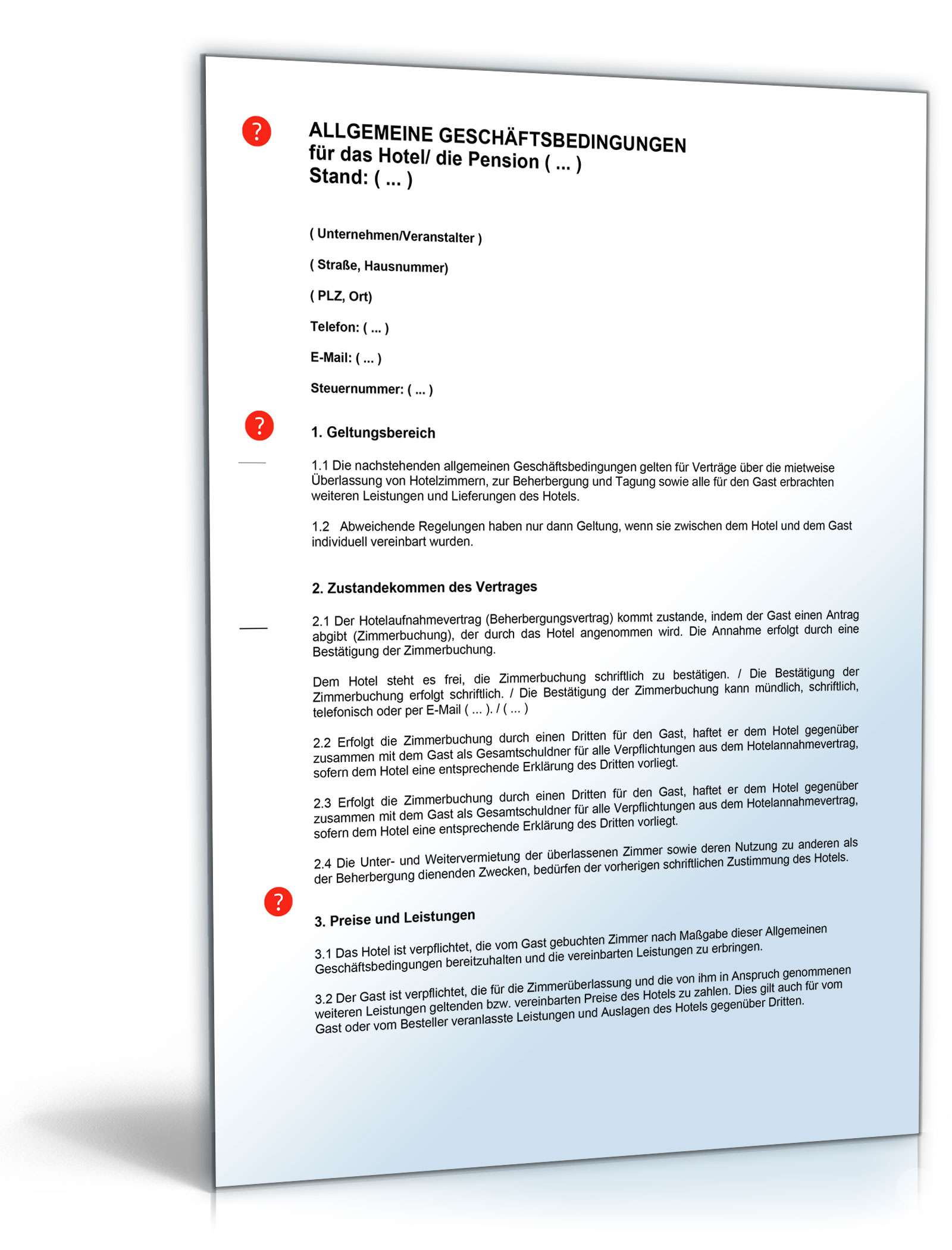 AGB Hotel | Rechtssicheres Muster zum Download