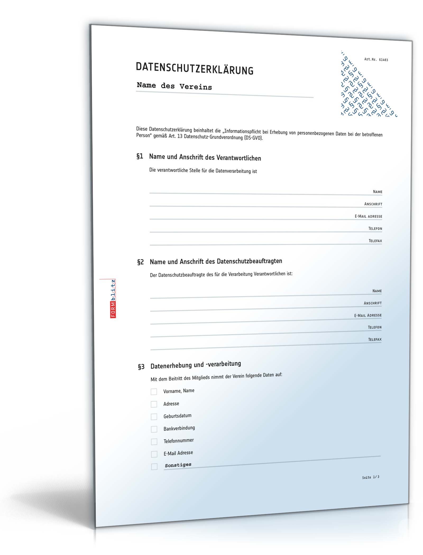 Datenschutzerklärung Verein: Muster zum Download