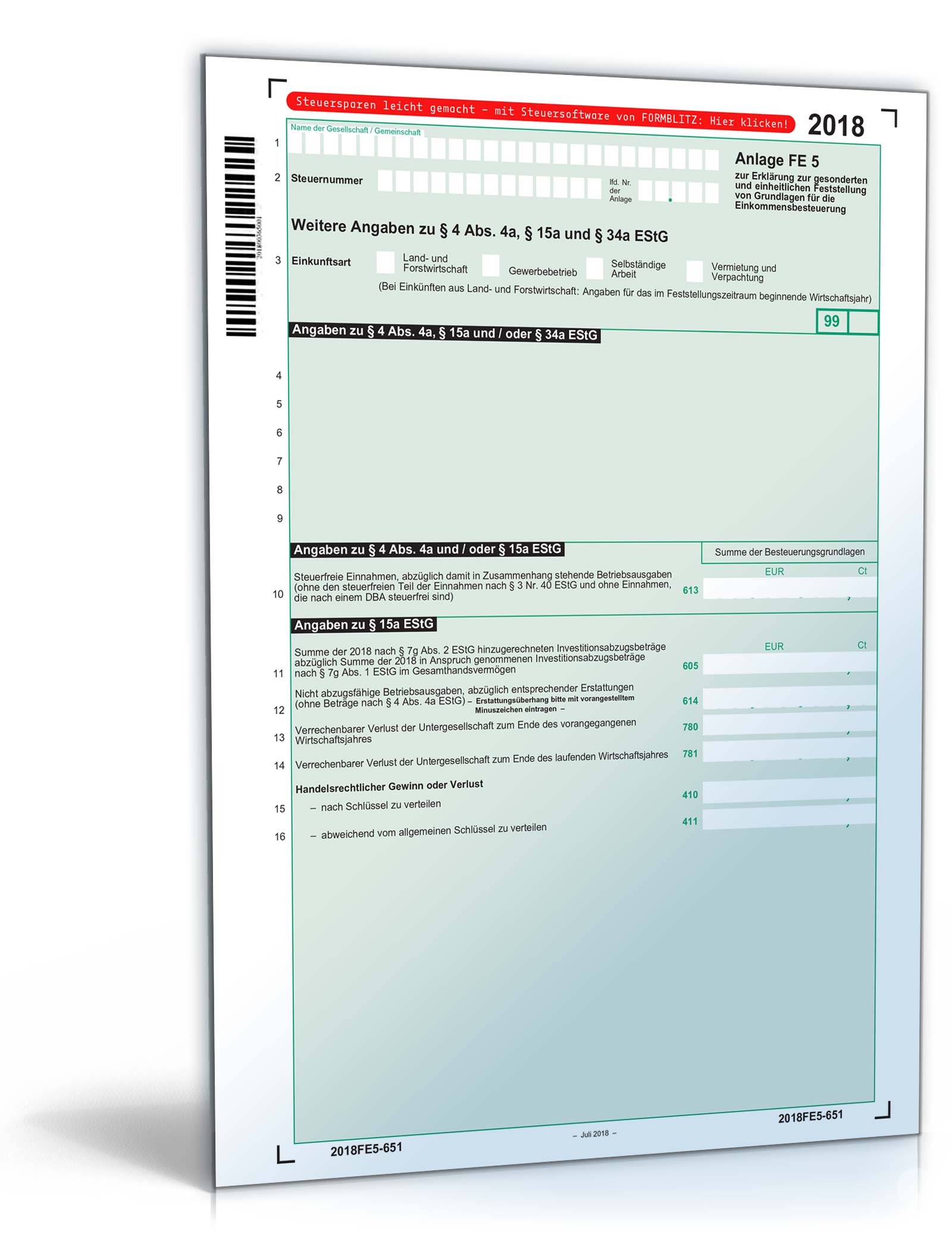 Anlage FE 5 2018 | Steuerformular Zum Download