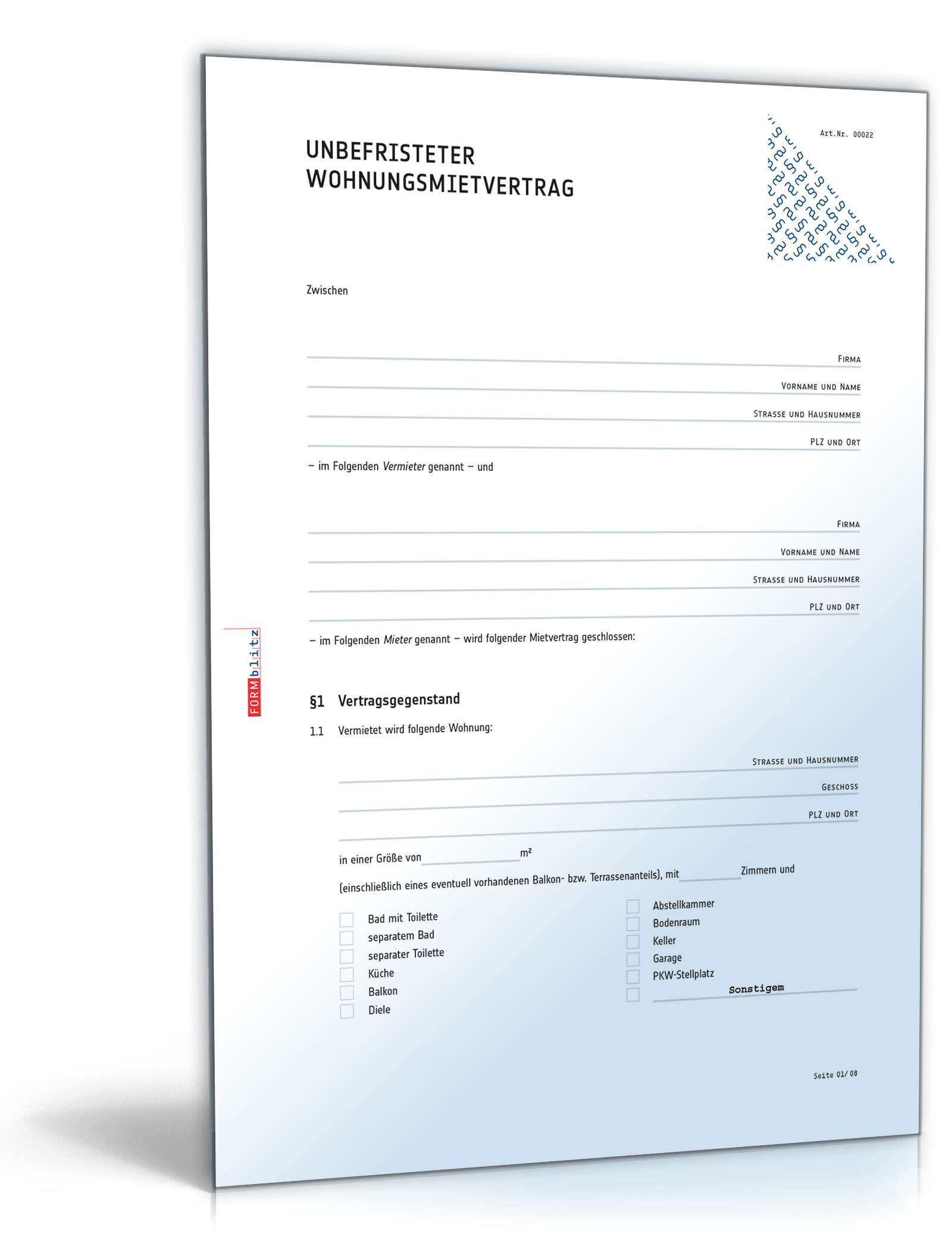 Hauptbild des Produkts: Wohnungsmietvertrag