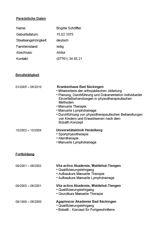 Bewerbung Physiotherapeut: Muster kostenlos zum Download