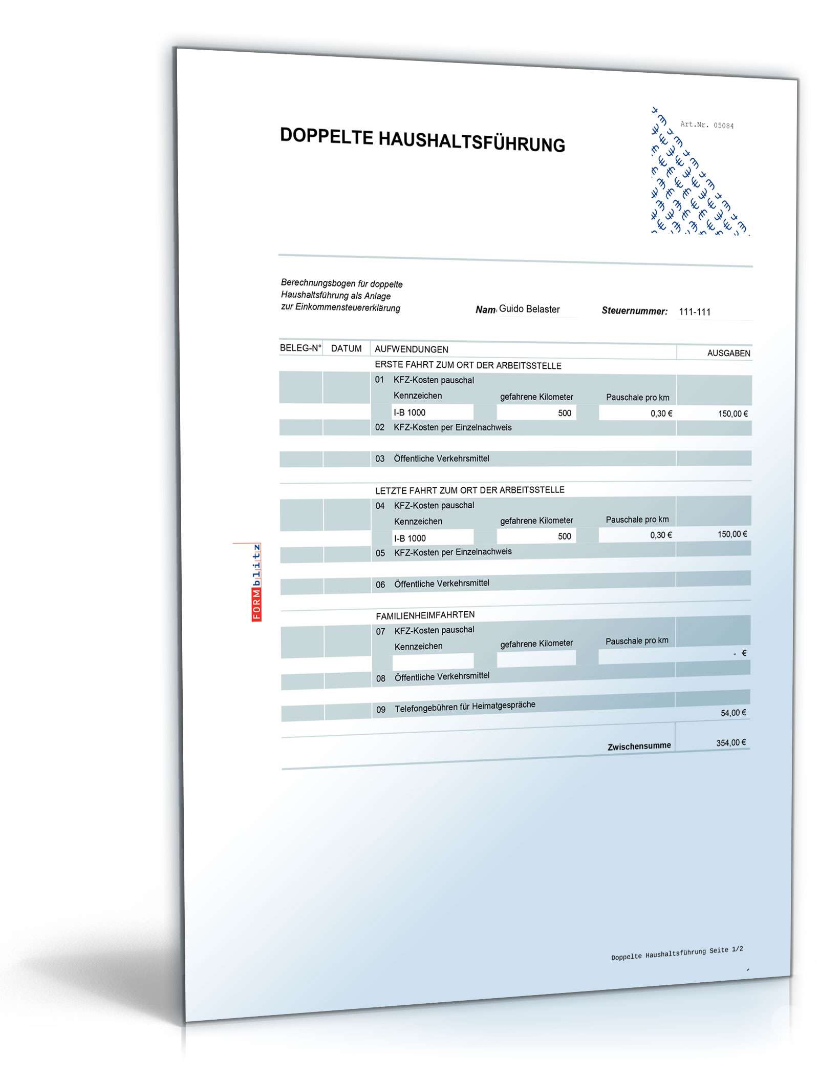 Ermittlung Abzugsfähiger Werbungskosten: Tabellen Zum Download