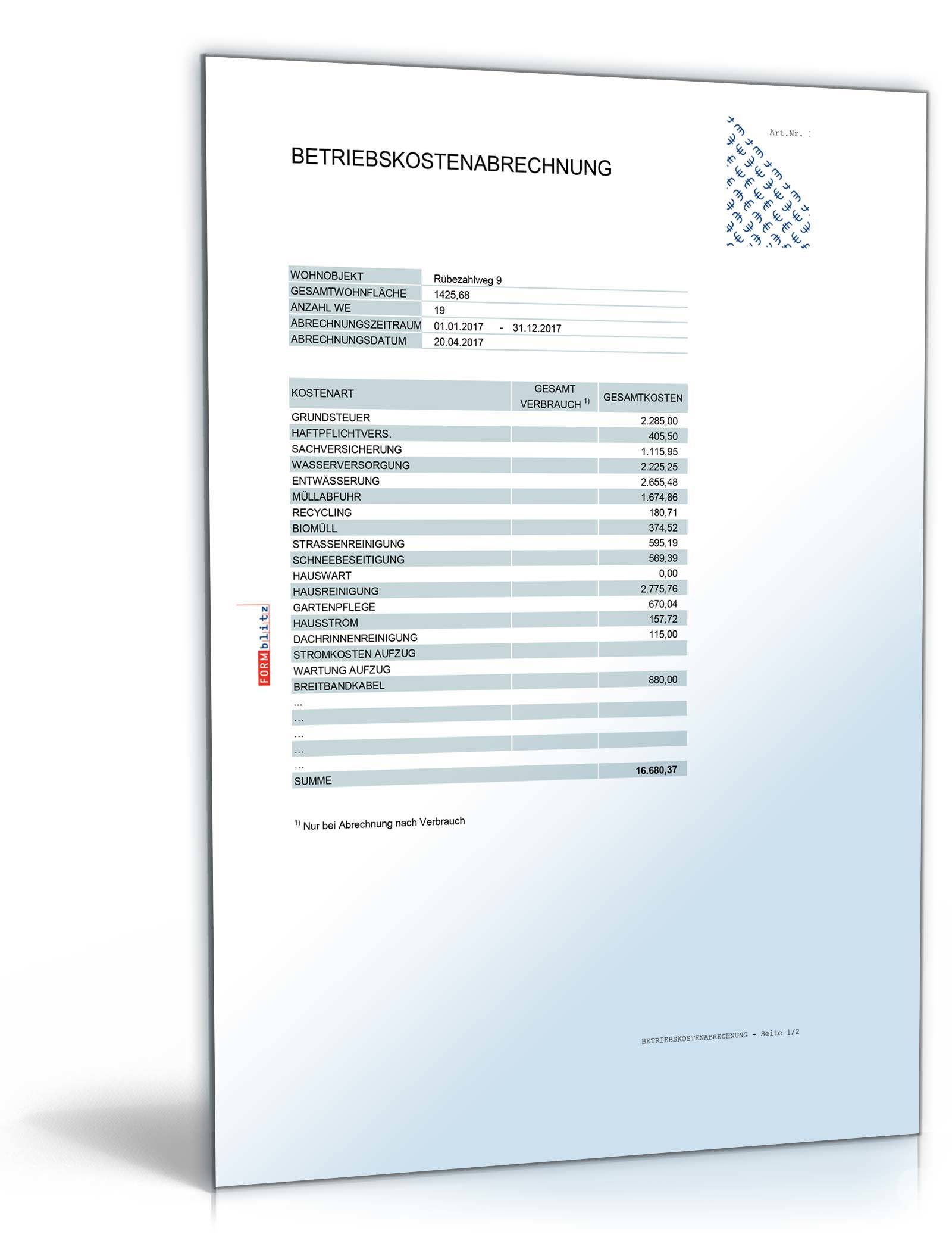 Betriebs- und Heizkostenabrechnung