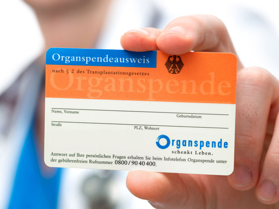 Ein Organspendeausweis.