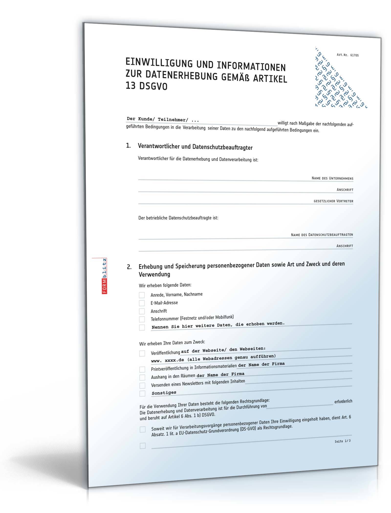 Einwilligung in die Datennutzung